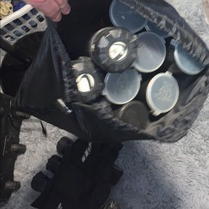Paintball equipment.